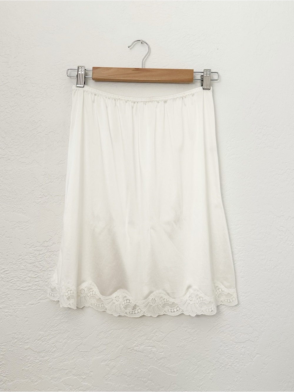 Vintage Esteem for Sheer Comfort White Nylon Lace Trim Slip
